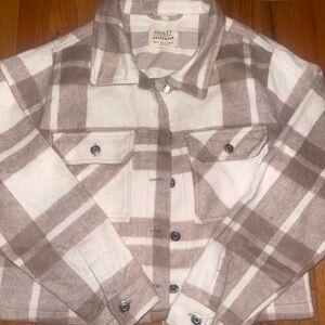 Ashley By 26 International Brown and White Checkered Jacket